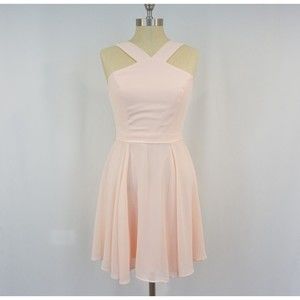 Lulus Forevermore Pink Skater Mini Dress Size Small Lined Stretch Barbie Fairy